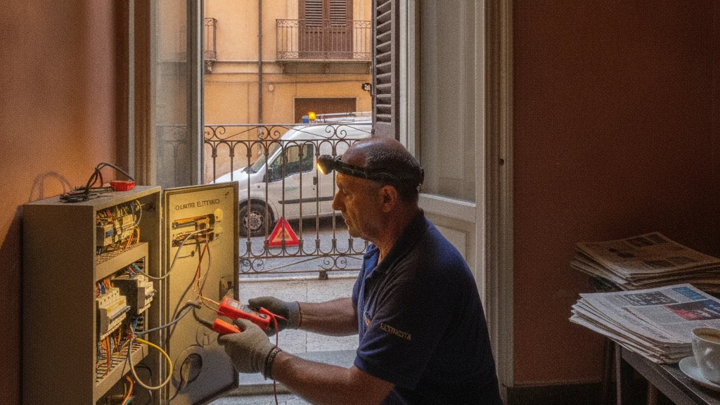 Pronto Intervento Elettricista Palermo al lavoro su un quadro elettrico a Palermo